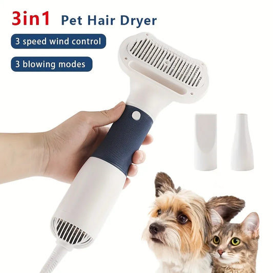 3-IN-1 PET HAIR DRYER BRUSH